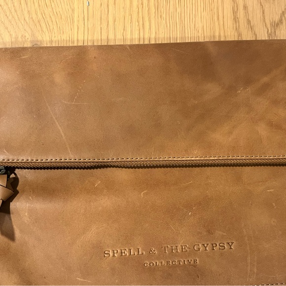 Spell and the Gypsy Collective - The Girl Friday Distressed Tan Leather Clutch - Picture 7 of 8